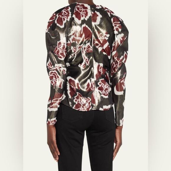 NEW TANYA TAYLOR cameron top in black multi Lame Shimmer 0 - Picture 3 of 17